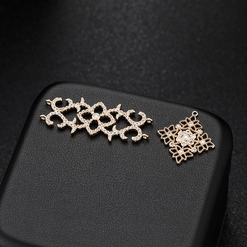 Ciondoli in Rame a Forma di Fiore con Zirconia Cavi per Fai da Te Creazione Gioielli Connettori Catena Placcati Oro 14K
