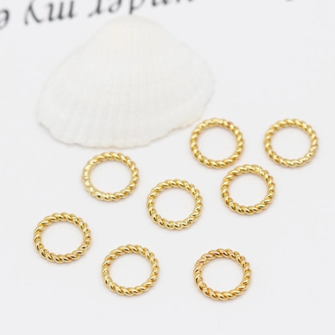 Anneaux de Jonction Fermés en Cuivre Torsadé Plaqué Or 14K pour Fabrication de Bijoux DIY Accessoires Minimalistes Métalliques