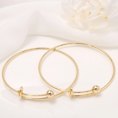Brazalete de Puño Ajustable de Cobre Minimalista Chapado en Oro de 14K Accesorios de Joyería DIY Brazalete con Cierre Magnético Mujer