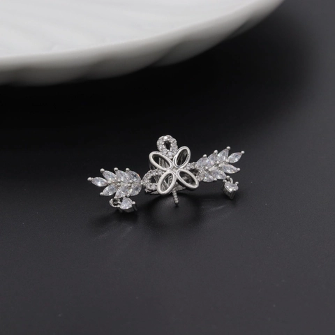 Copper Rhinestone Flower Fairy Ghost Pendant DIY Jewelry Making Accessory Gold Silver Plated Witch Devil Design Handicraft Charms