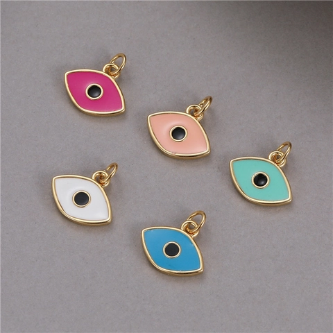 Copper Enamel Evil Eye Pendant Individual DIY Jewelry Accessory For Necklace Bracelet Individual Style Women Jewelry