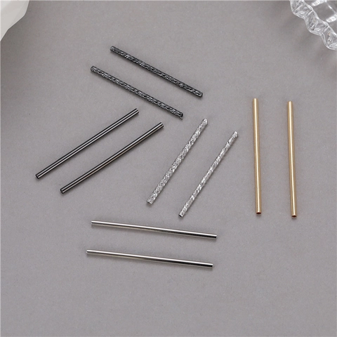 Perles d'Espacement en Tube Droit de Cuivre Plaqué Or 14K Minimaliste Dépoli Facetté Tubes Métalliques pour Création Bijoux DIY