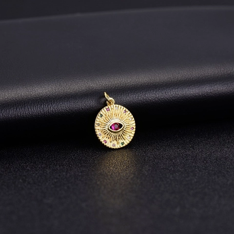 14K Gold Plated Copper Pendant Charms Evil Eye Dandelion Virgin Mary Shield DIY Necklace Accessories Jewelry For Women