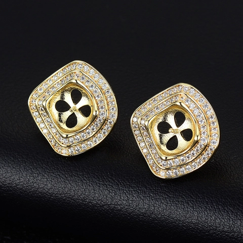 DIY Schmuckzubehör Zirkonia Eingelegt Kupfer Basis Für Künstliche Perlenring Anhänger Ohrringe Mode Schmuck Handwerk Zubehör