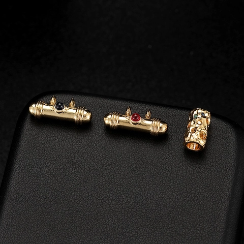 14K Gold Plated Brass Cylindrical Pendant Geometric Zirconia Gemstone DIY Jewelry Making Findings For Necklace Bracelet