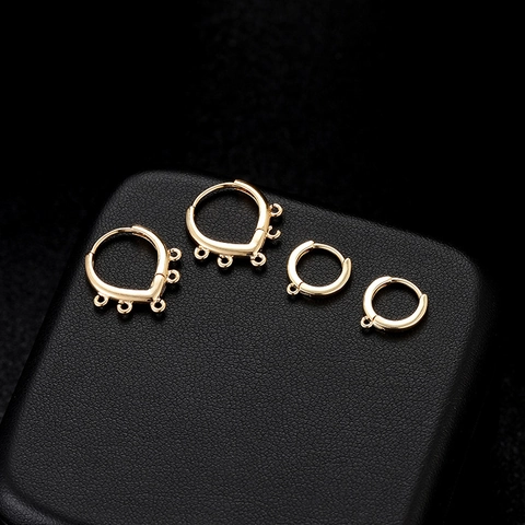 Minimalist Copper Geometric Hoop Earrings For Women Cold Style Polished U-Shaped Ear Buckles DIY Jewelry Findings Accessories Gift