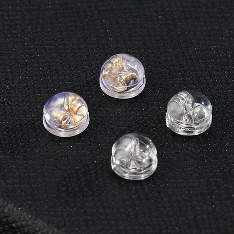 Poussette Seule en Silicone Cuivre pour Boucles d'Oreilles Clous Transparent Or Argent Électroplaqué pour Création Bijoux DIY