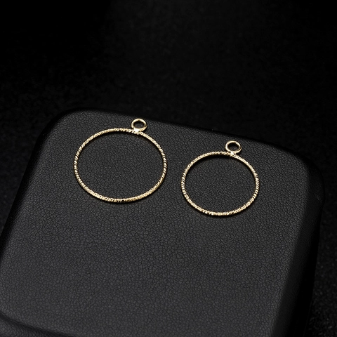 Luxe Koperen Getextureerde Ronde Hanger Voor DIY Sieraden Maken Spiraal Geweven Cirkel Charm Voor Ketting Accessoires