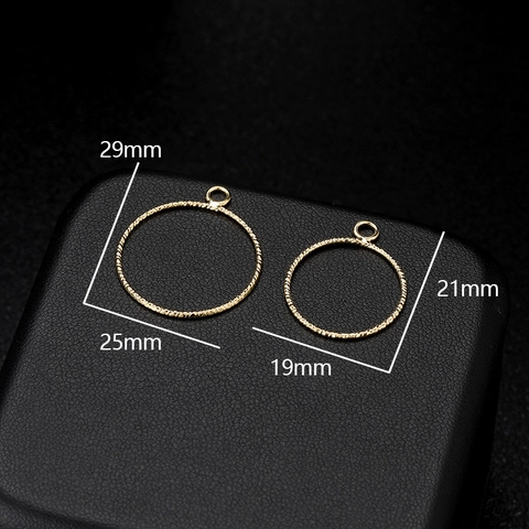 Luxe Koperen Getextureerde Ronde Hanger Voor DIY Sieraden Maken Spiraal Geweven Cirkel Charm Voor Ketting Accessoires