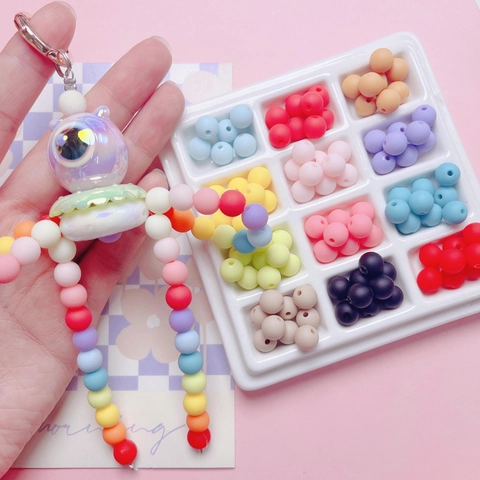 Matte Finish Colorful Acrylic Round Beads For DIY Jewelry Making Necklaces Bracelets Phone Chains Handcrafted Craft Material