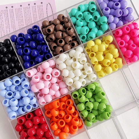 Bunte Acryl Großloch Rundperlen Für Die Schmuckherstellung Bonbonfarben Ponyperlen Armband Halskette DIY Basteln Zubehör