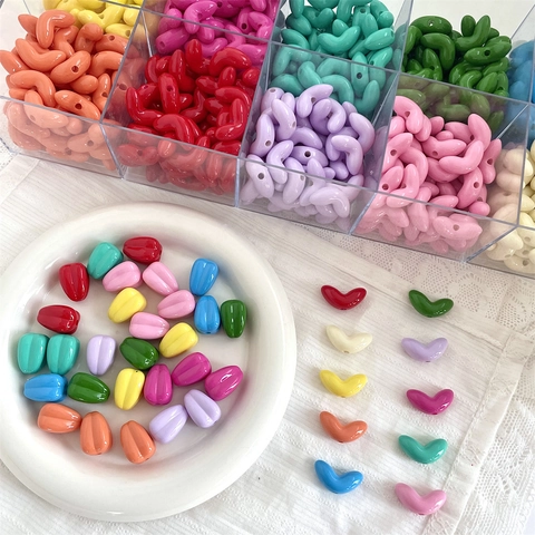 Tulip Flower Leaf Acrylic Beads Lacquered Splicing DIY Jewelry Making Materials For Phone Chain Bracelet Handmade Loose Beads