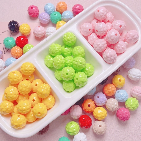 Acrylic Painted Cute Pineapple Beads Straight Hole Loose Beads For DIY Phone Charm Keychain Jewelry Making Craft Accessories