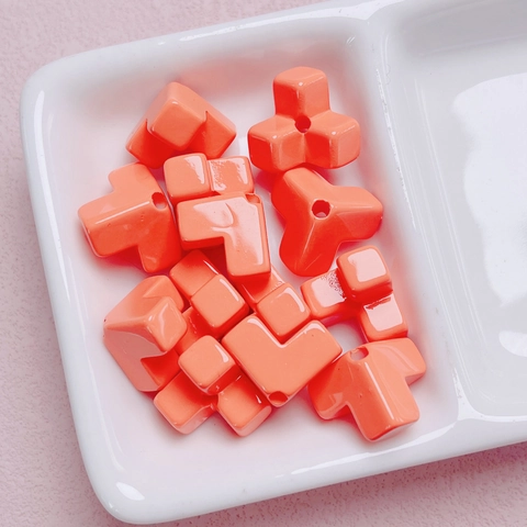 Acrylic Lacquered Geometric Cube Beads Spliced Square Dopamine Color DIY Accessories For Phone Chain And Bag Decor