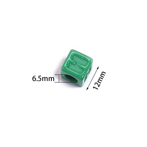 Acryl Vierkante Letter Kralen Alfabet Kubus Kralen Groot Gat Effen Kleur Kralen Voor DIY Armband Ketting Sieraden Maken