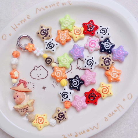 Handgemalte Acryl Stern Perlen Für DIY Schmuckherstellung Bunte Sternform Lose Perlen Macaron Farbe Dekorative Zwischenperlen