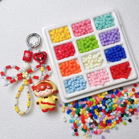 Matte Acryl Zwischenperlen Bunte Gummierte Oberfläche Runde Lose Perlen Für DIY Armband Halskette Handyketten Schmuck Zubehör