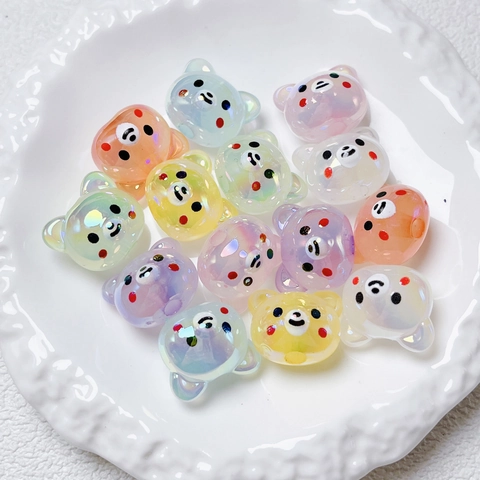 Perle a Forma di Orsetto in Acrilico Cangante per Creazione di Gioielli Collane e Catene per Cellulari DIY Accessori