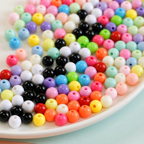 Perline Sciolte Rotonde in Acrilico Color Macaron per Collana Fai da Te Catena per Telefono Accessori per la Creazione di Gioielli Fatti a Mano Perline Artigianali Tonalità Caramella