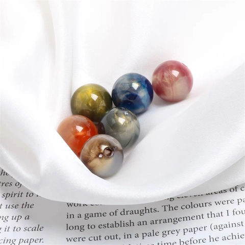 Acryl Marmor Wolke Runde Lose Perlen Goldsand Schimmer Perlen Für DIY Schmuckherstellung Ohrring Halskette Armband Materialien