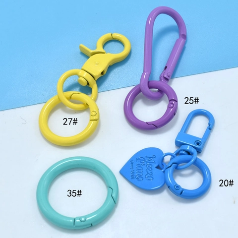 Colorful Zinc Alloy Round Spring Ring Buckle Open O Ring For DIY Jewelry Making Bag Phone Chain Accessories