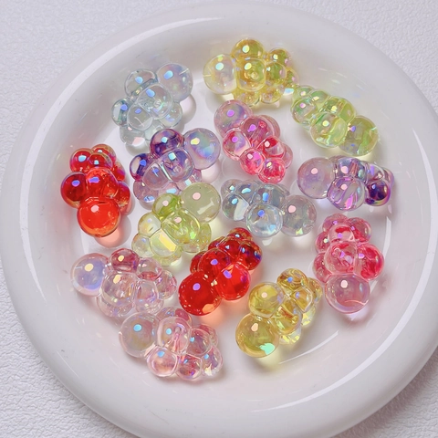 Iridescent AB Acrylic Cloud Bubble Beads For DIY Jewelry Making Bracelet Phone Chain Accessories Chubby Cloud Shapes