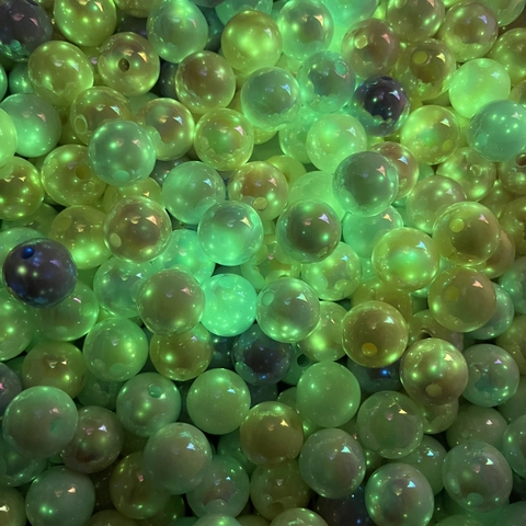 Perle Rotonde Aurora Luminose in Acrilico Cielo Stellato Glow In The Dark Perle Iridescenti a Due Colori Per Gioielli Fai da Te