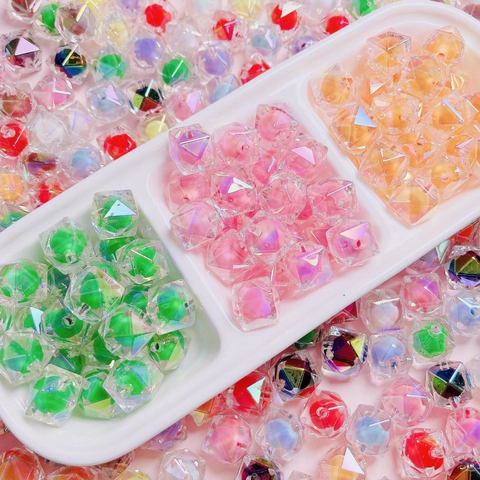 Facettenreiche Acrylperlen In Perlen UV-Beschichtete Würfel Geometrische Lose Perlen Für DIY Schmuckherstellung Handyketten Zubehör Material