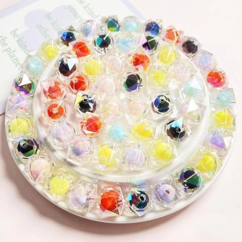 Facettenreiche Acrylperlen In Perlen UV-Beschichtete Würfel Geometrische Lose Perlen Für DIY Schmuckherstellung Handyketten Zubehör Material