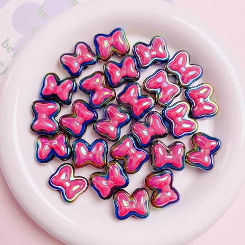 Perline in Acrilico con Fiocco a Contrasto Macaron Cangianti Perline Sciolte Fai da Te per Creazione Gioielli Catena Cellulare