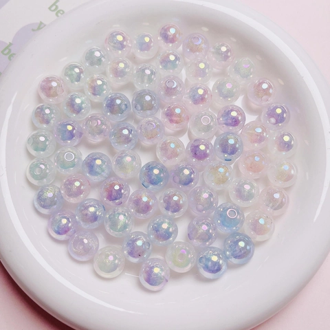 Aurora Acryl Runde Perlen Für DIY Schmuckherstellung Meteor Leuchtende Schimmernde Lose Perlen Regenbogen Verlauf Perlen