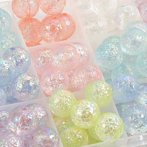 16mm Irisierend Crackle Acryl Runde Perlen Für DIY Schmuckherstellung Traumhafter Planet Stil Handgefertigte Halskette Perlen