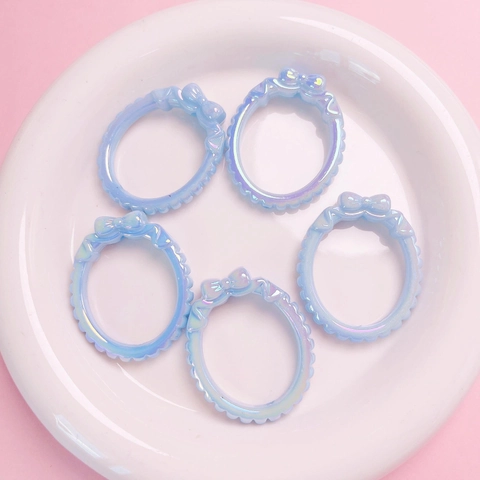 Cute Bowknot Oval Frame Wreath Acrylic Beads For DIY Jewelry Making Keychain Phone Case Craft Materials Charms Accessory