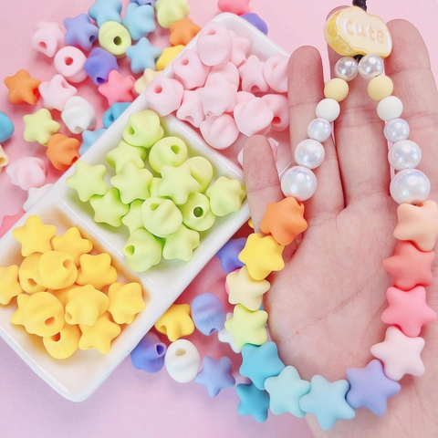 Matte Acryl Fünfzackige Sternperlen Für DIY Handyketten Schlüsselanhänger Stern Spacer Bastelbedarf
