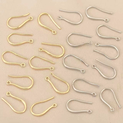 Ganchos para Pendientes de Cobre Chapado en Oro 18K para Creación de Joyas DIY Ganchos de Pescado para Pendientes Artesanales