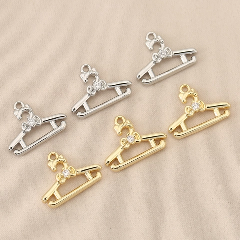 Koperen Kledinghanger Vormige Hanger Strik Strass Inleg Goud Zilver Verguld DIY Sieraden Maken Accessoire voor Dames
