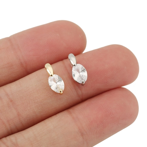 Marquise Klarer Strass Kupfer Anhänger 18K Vergoldet Schmuckherstellung DIY Ohrring Halskette Zubehör Für Damen