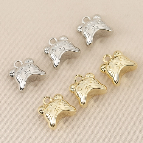 Pendentifs Tête de Tigre en Cuivre Plaqué Or 18K Mignon Dessin Animé Zodiaque Animal Pour Fabrication de Bijoux DIY Bracelet Collier