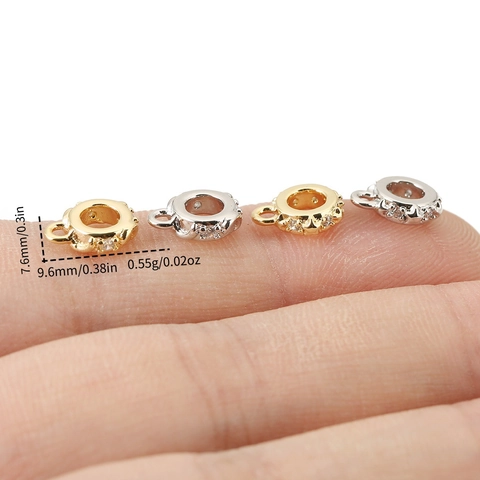 Copper Gold Silver Plated Round Star Moon Pattern Spacer Bead Pendant Connector For DIY Jewelry Making Bracelet Necklace