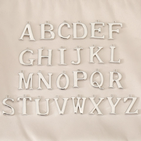 18k Gold Silver Plated 26 English Alphabet Copper Pendants For DIY Jewelry Making Necklace Bracelet Alphabet Charms