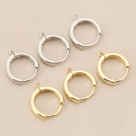 Brass 18K Gold Plated Round Earring Clasps Geometric Hoop Hooks DIY Jewelry Making Findings Handcrafted Accessories For Women