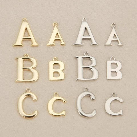 18k Gold Silver Plated 26 English Alphabet Copper Pendants For DIY Jewelry Making Necklace Bracelet Alphabet Charms