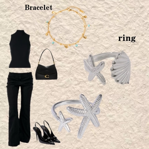 Oceaan Thema Roestvrij Stalen Ring Goud Zilver Verguld Zeester Schelp Octopus Zon Golf Waterdicht Hypoallergeen Vrouwen Sieraden