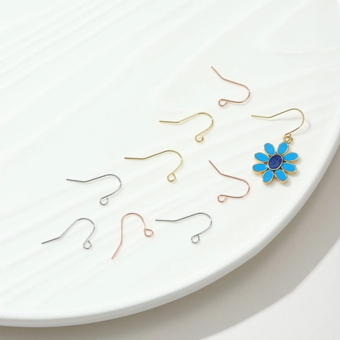 Ganchos de Pendientes de Latón Chapado en Oro 18K para Creación de Joyas DIY Fornituras Alambres Accesorios