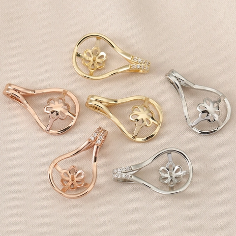 Kupfer Wassertropfen Anhänger Ohne Perle Für DIY Schmuckherstellung Eingelegter Strass Gold Silber Roségold Galvanisierter Anhänger