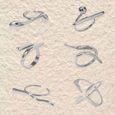 Bagues Ouvertes Minimalistes En Acier Inoxydable Pour Femmes Design Géométrique Moderne Métal Liquide Serpent Ajustable Bijoux Mode