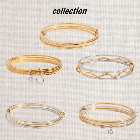 Luxus Edelstahl Armreif Für Damen Gold Silber Vergoldet Strass Mehrlagig Ineinandergreifende Wellen Armreif Schmuck Geschenk