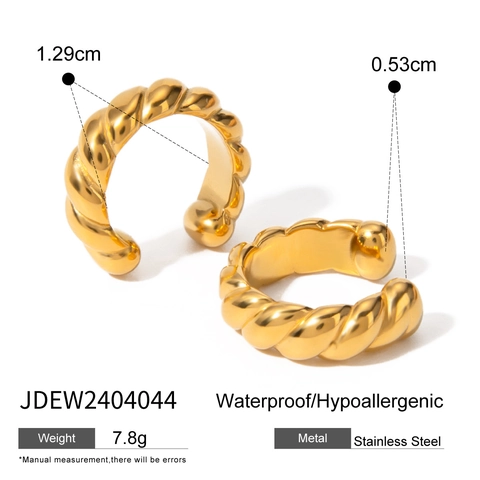 Earcuffs de Acero Inoxidable Pendientes sin Agujero Chapados en Oro Plata Clips Geométricos Joyería de Moda para Mujer