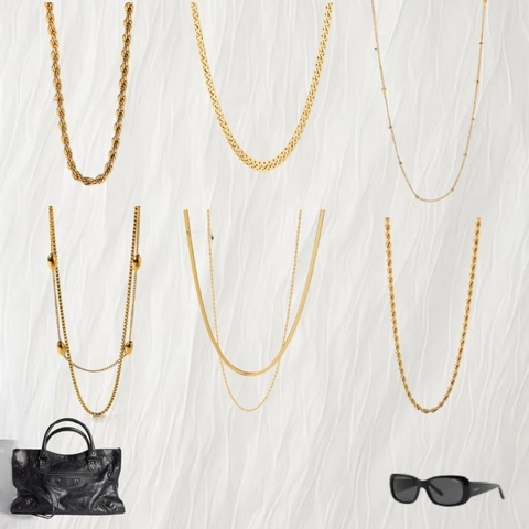 Collana a Catena a Serpente in Acciaio Inossidabile Placcato Oro Minimalista Retrò per Donna Girocollo a Catena Geometrica a Più Strati Gioielli di Moda per Feste Quotidiane