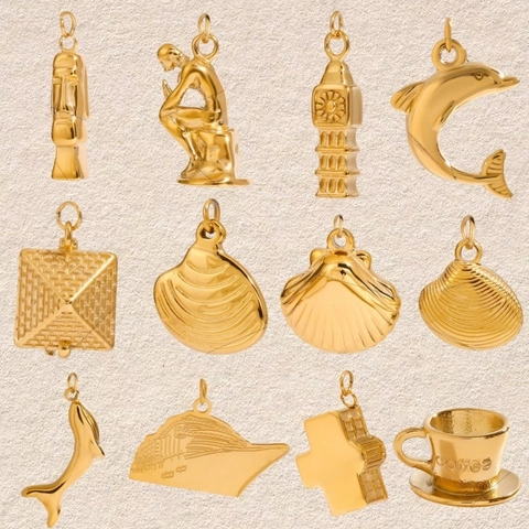 DIY Roestvrijstalen Hangers Voor Sieraden Maken Goud Charms Voor Armband Ketting Knutselen Oceaan Thema Zeester Zeepaardje Ontwerp